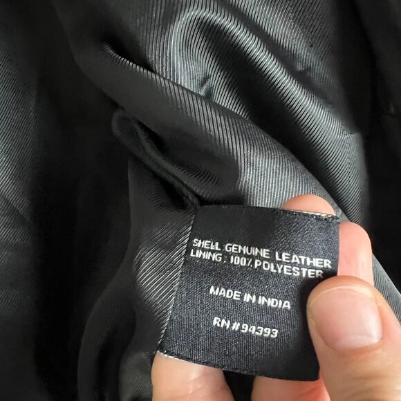 Slate & Willow Black Leather Biker Moto Jacket Size M - Picture 7 of 16